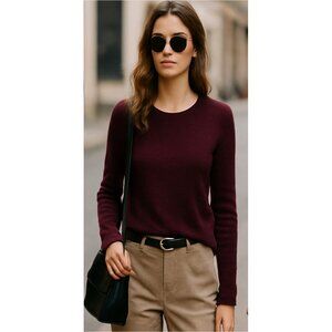 41 Hawthorn 100% Cashmere Sweater Women’s Size L Burgundy Soft Lightweight